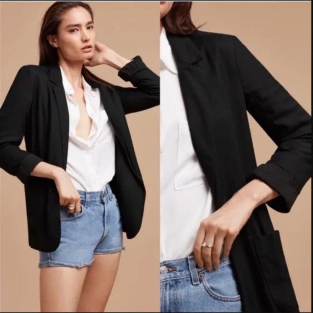 Aritzia Talula Kent Relaxed Blazer in Black Size 0 - Picture 6 of 12